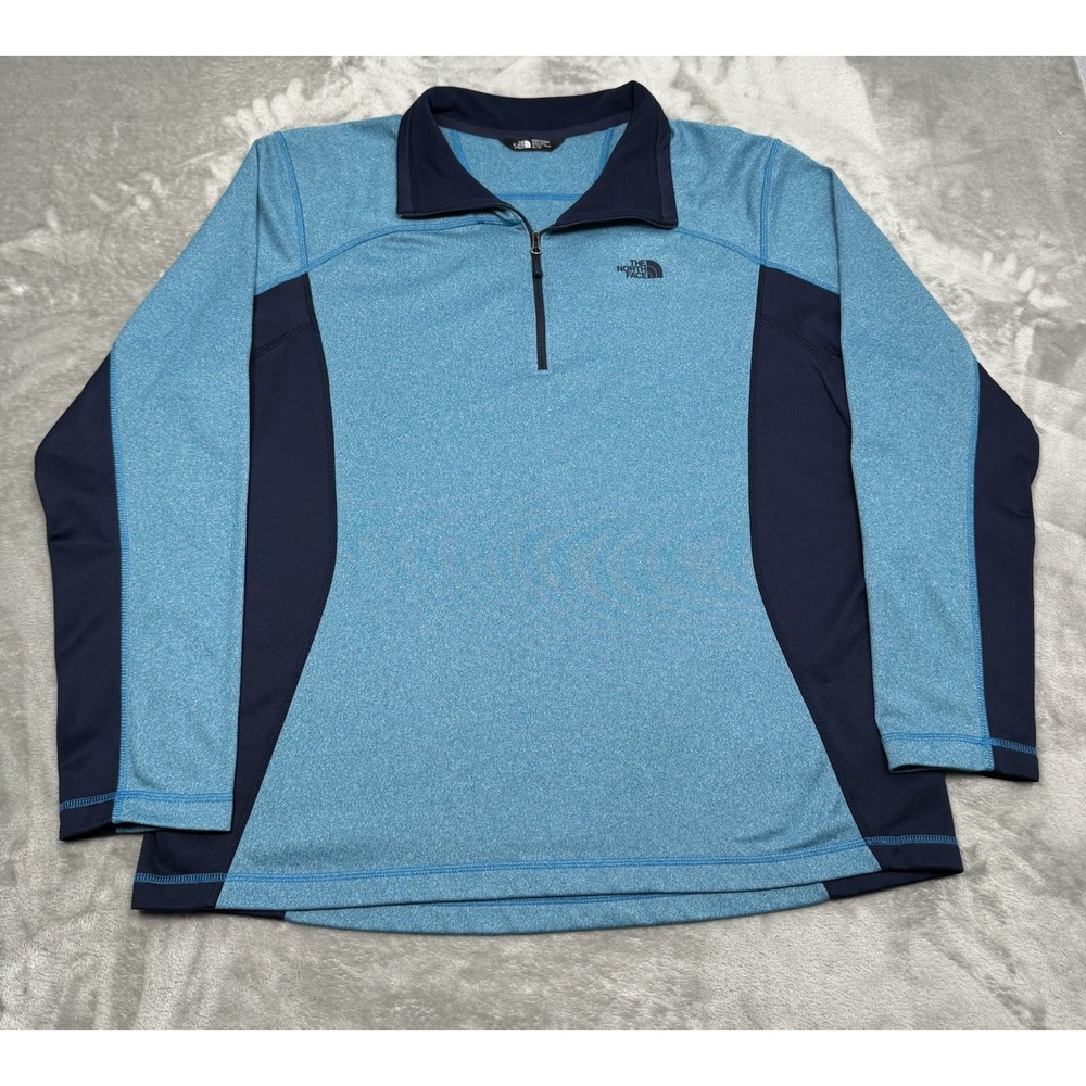 North Face 1/4 Zip Pullover Mens XL Blue Sweatshirt Jacket Light Fleece Trail